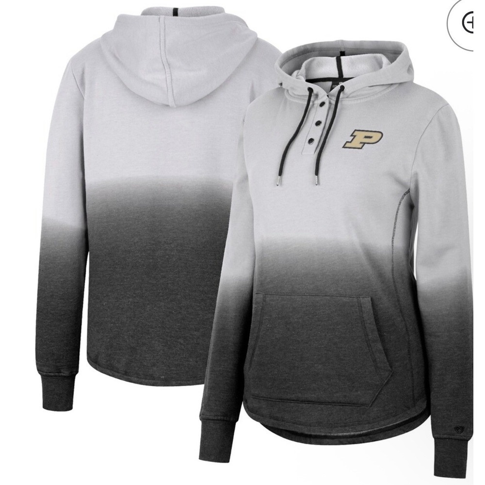 Purdue Colosseum Aurelia Dip Dye Quarter Snap Hoodie Sweatshirt Womens Large